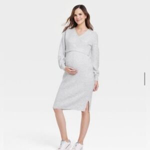 Long Sleeve Sweater Maternity Dress